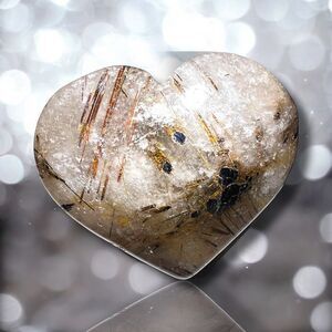 Golden Rutilated Clear‎ Quartz Heart (#5)